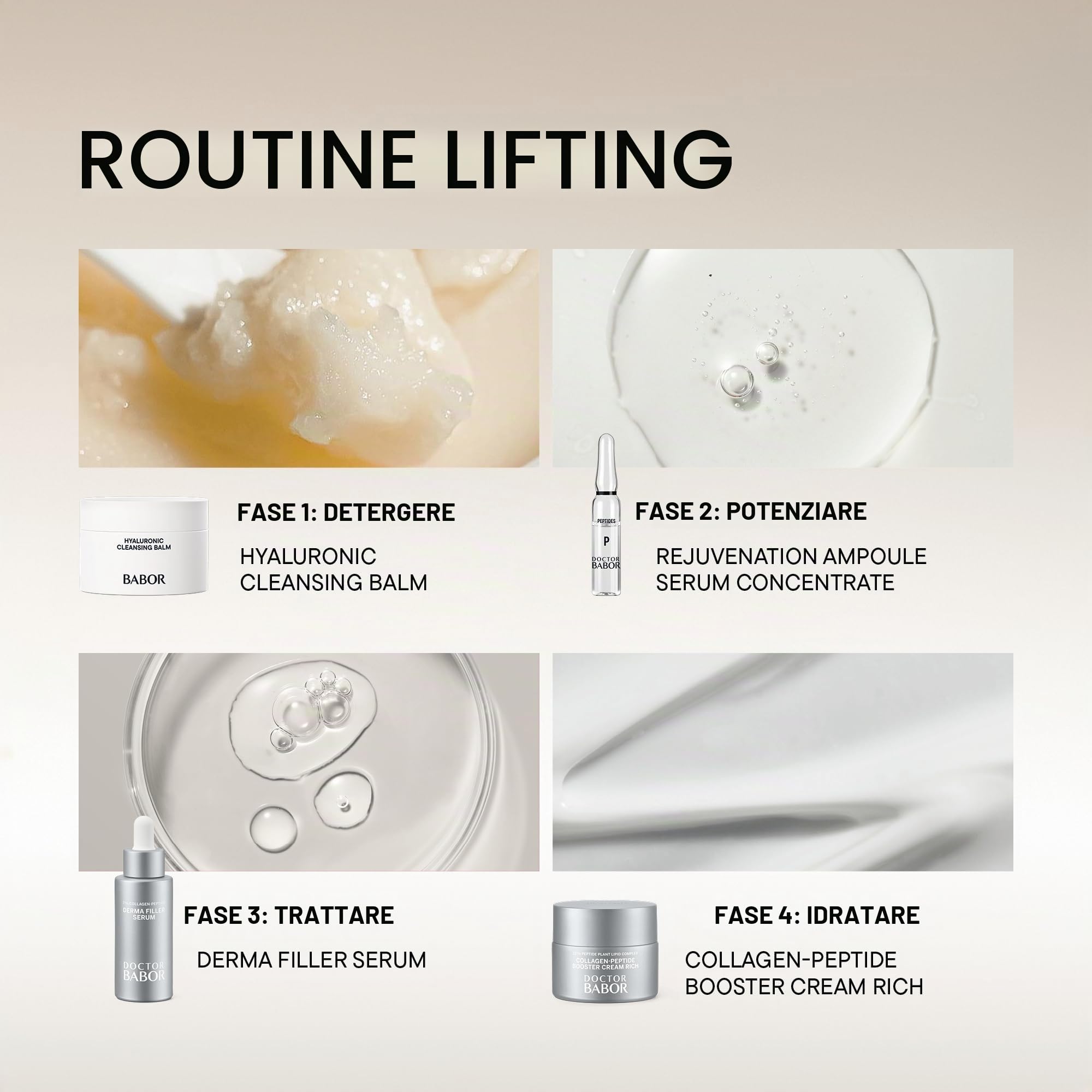 DOCTOR BABOR Collagen-Peptide Booster Cream Rich | Ricco trattamento anti-età per pelli esigenti | La crema idratante intensiva ha un effetto rivitalizzante e rassodante | vegano | 50ml
