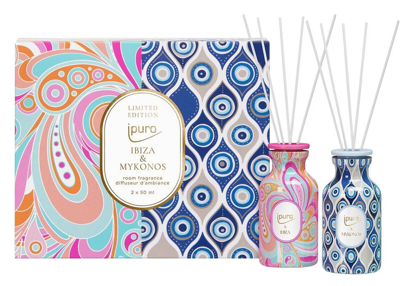 Ipuro X Ibiza + Mykonos 2 x 50ml Room Fragrance Gift Set