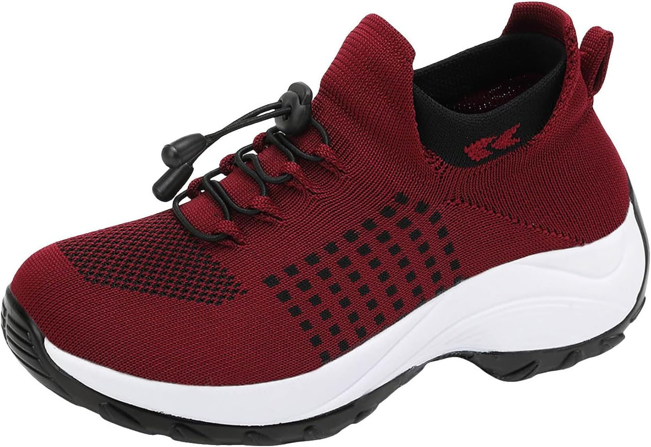 Women's Walking Shoes Slip On Athletic Running Tennis Sneakers Lightweight Casual Fashion Comfortable Breathable Mesh Cushion Sneakers Non Slip Work Shoes