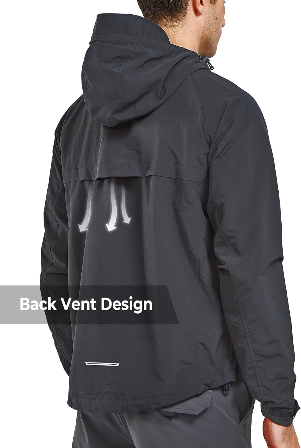 NORTHYARD Men's Windbreaker Jacket Lightweight Hooded Windproof Jackets with Zipper Pockets Hiking Outdoor Water Resistant - Image 4