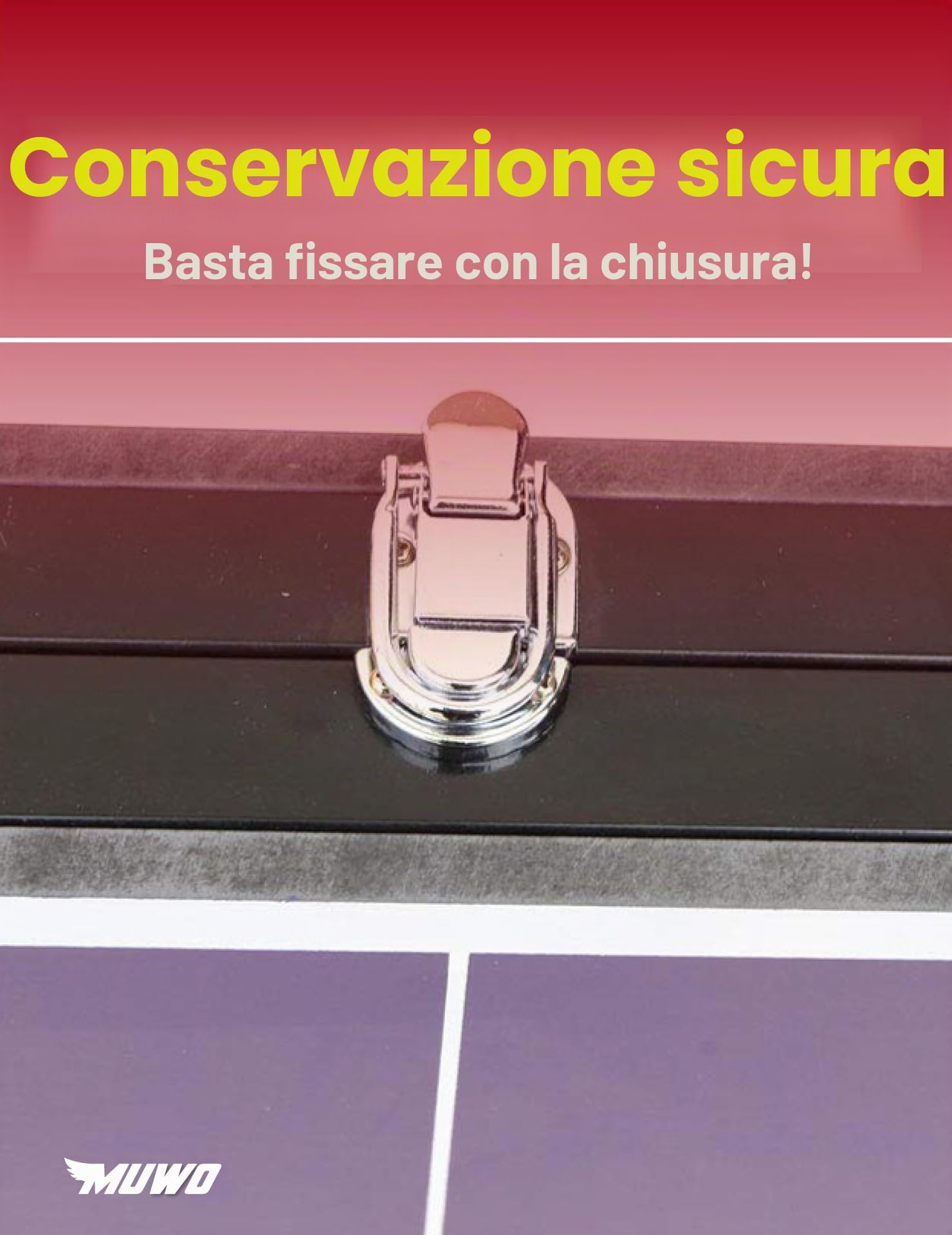 MUWO Mini tavolo pieghevole per interni, struttura in acciaio resistente, compatto, con maniglia per il trasporto, 137 x 76 cm, con rete, due racchette e pallina da ping pong