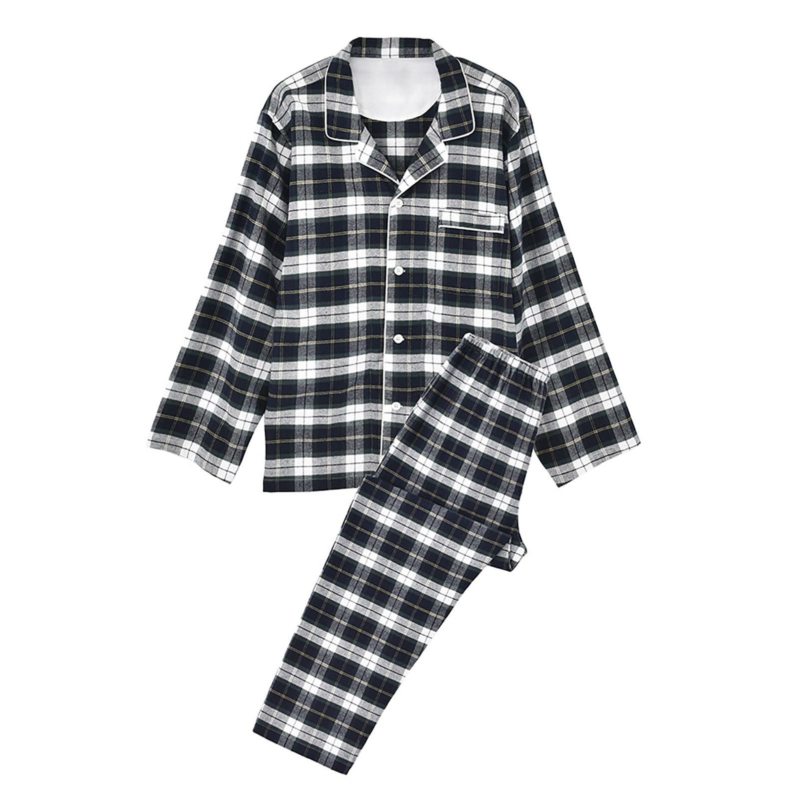 Pigiama Uomo Quadri Invernale Tessuto Caldo Casual | Completo Casa Uomo Invernale, Design Classico a Quadri, Caldo e Confortevole per Riposo Quotidiano