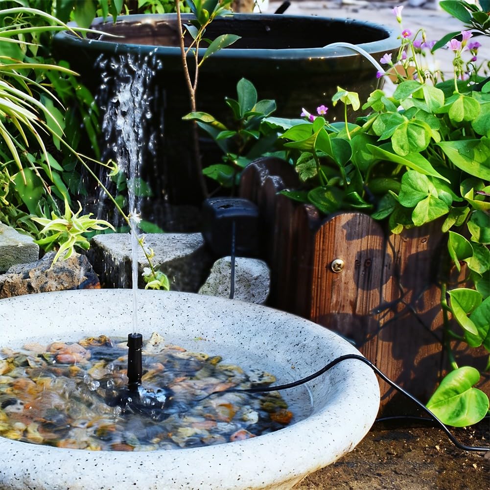 Fontana ad energia solare con pannello da 10 W per giardino uccello stagno, display acqua regolabile fino a 150 cm, senza spazzole DC sommergibile