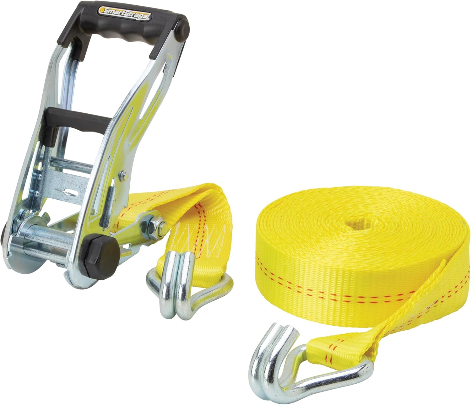 SmartStraps 30-Foot Ratchet Straps 10,000 lbs Break Strength - 3,333 lbs Safe Work Load – Haul Your Heaviest Loads Safely – Transport Large Equipment, Tractors and Vehicles