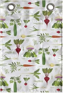 Ambesonne Vegetable Hanging Pocket Organizer, Food Art Pattern Cucumbers Carrots Garlic and Turnips Eating Greens Veggie Love, Printed Polyester Storage Bag with Pockets, 14" x 20", Multicolor
