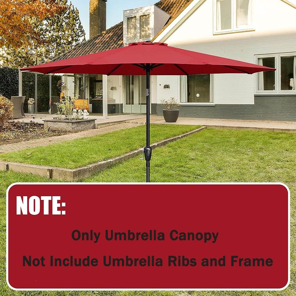 Zapasowy baldachim na parasol z 8 żebrami, wodoodporny pokrowiec z tkaniny, okrągły parasol tarasowy, zapasowy wierzch, na balkon, do ogrodu, na basen (khaki, 8 żeber, 2,5 m)