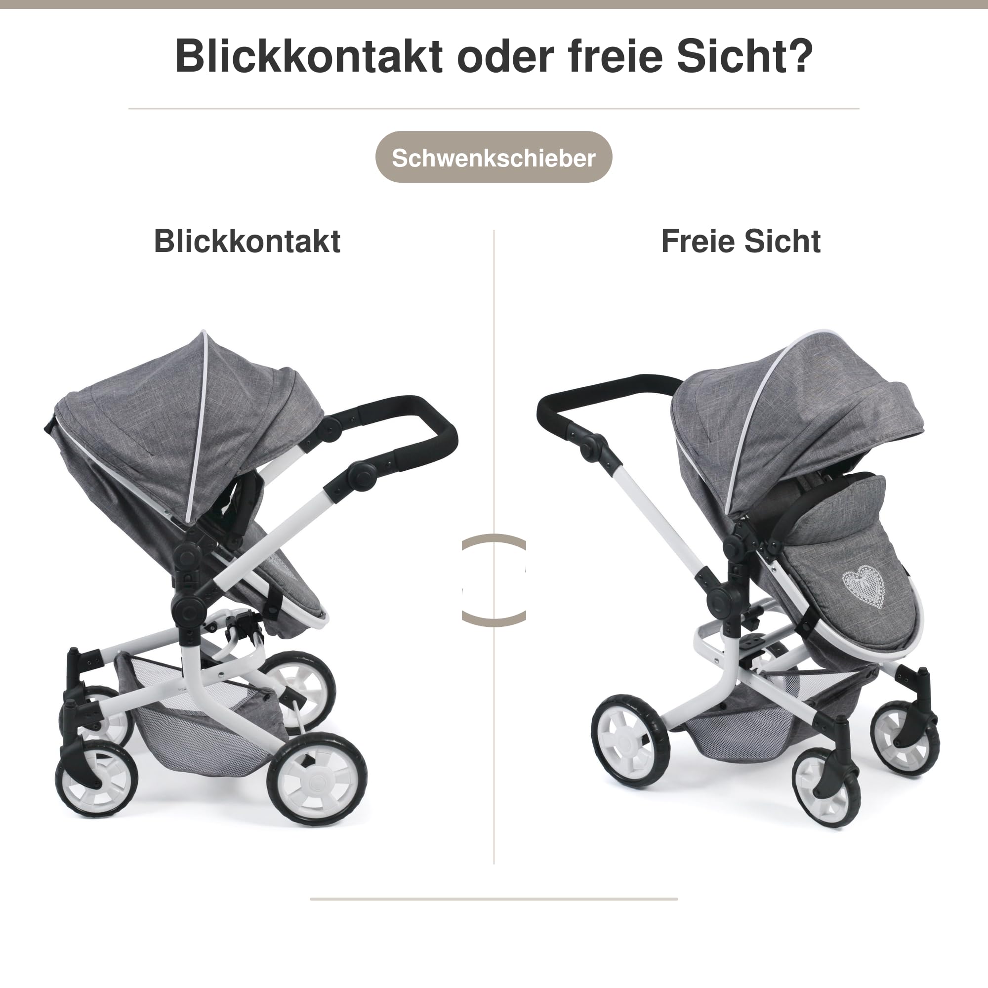 Bayer Chic 2000 Cochecito Muñecas 2en1 Mika | Manillar Regulable 47-80 cm | Cochecito de muñecas premium 2en1 convertible con manillar ergonómico y ruedas giratorias. Robusto y de larga vida útil.