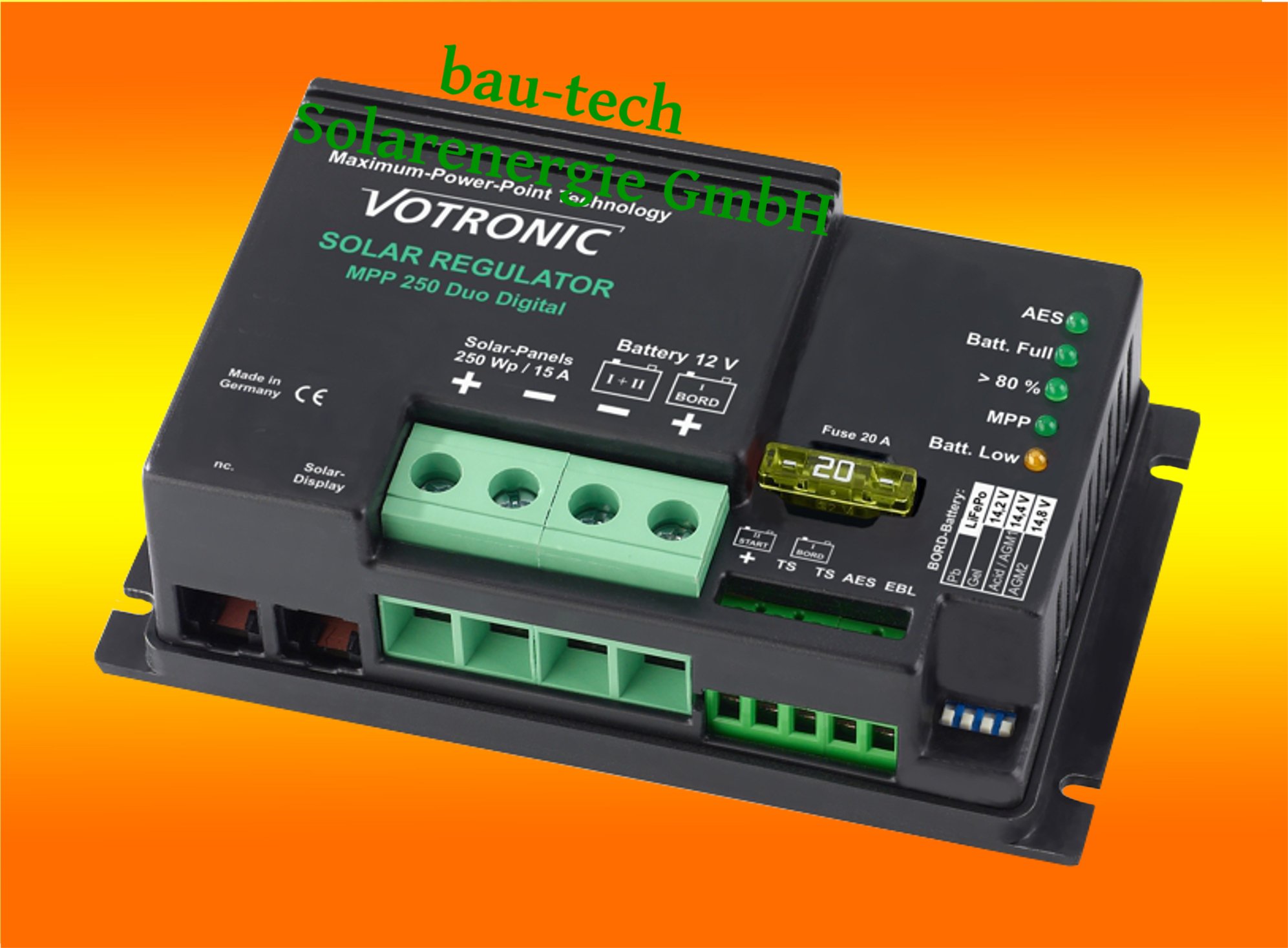 Votronic Charge Controller MPPT 250 / 15A / 12V from bau-tech Solarenergie GmbH