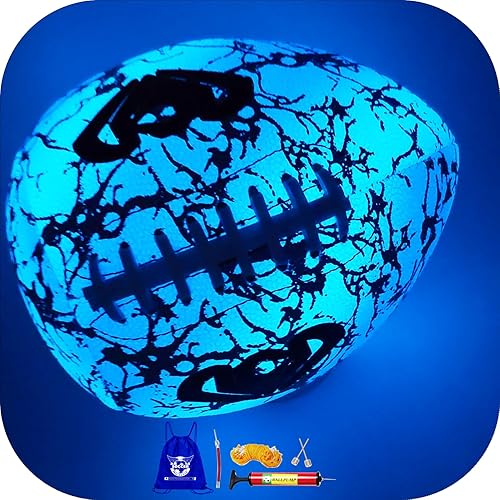 Balón de fútbol holográfico azul brillante que brilla en la oscuridad, tamaño 9  tamaño 6, pelotas de fútbol de cuero luminosas, gran agarre para