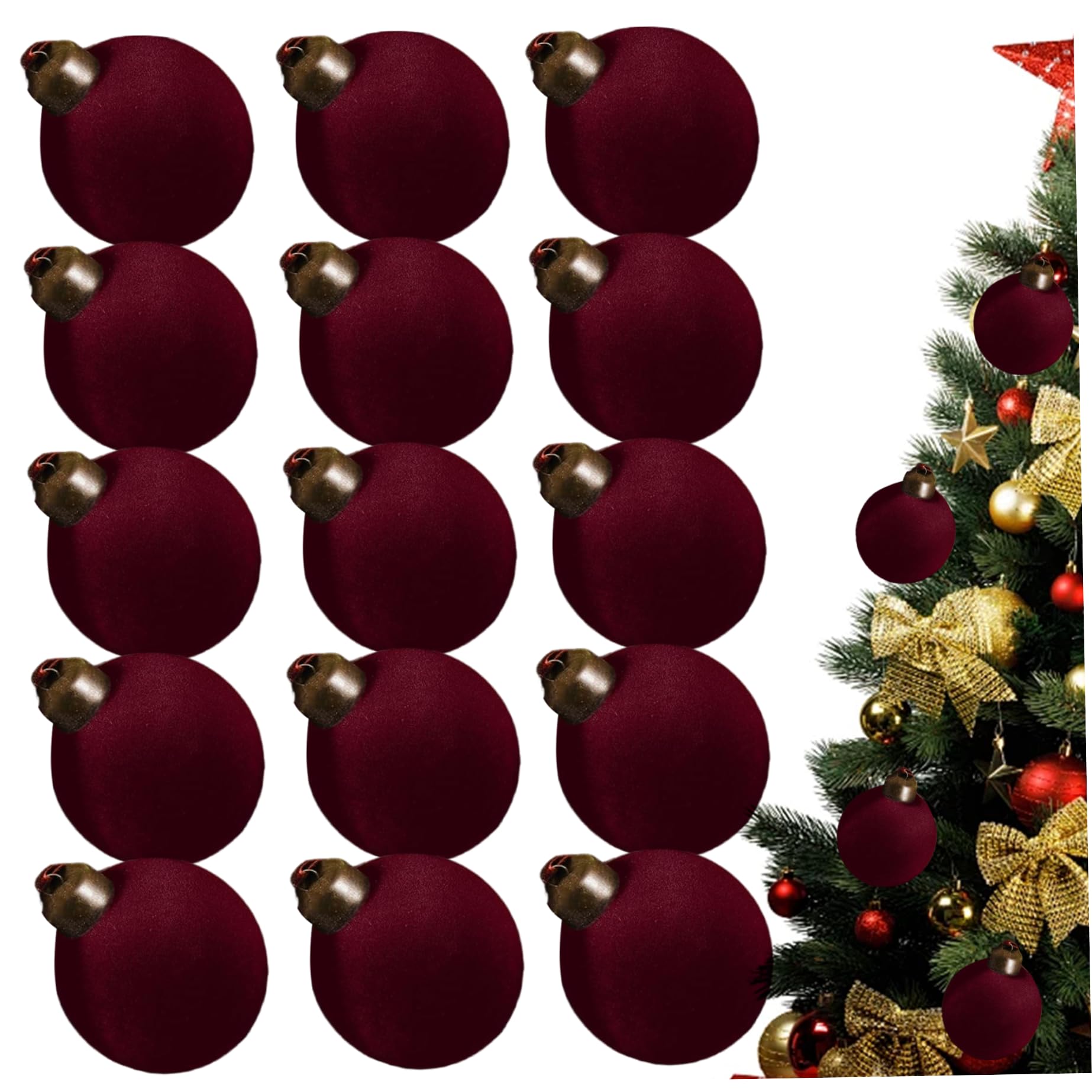 Boules de Noël en velours incassables 8 cm : fini le verre brisé pour le sapin