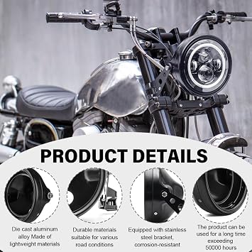 SKTYANTS 7 Inch Motorcycle Headlight Housing Mount Bucket Black
