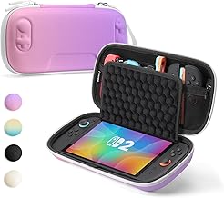 SQERO Etui pour Nintendo Switch 2 Model (2025), Conception améliorée en nid d'abeille Antichoc, Housse Sacoche de Transport à Coque Rigide Anti Cho, 10 Cartouche de Jeux (Iris Pourpre)
