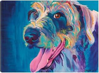 Fine Art Canvas Lizzy Canvas Wall Decor by Artist DawgArt for Living Room, Bedroom, Bathroom, Kitchen, Office, Bar, Dining & Guest Room - Ready to Hang - 16 in x 12 in