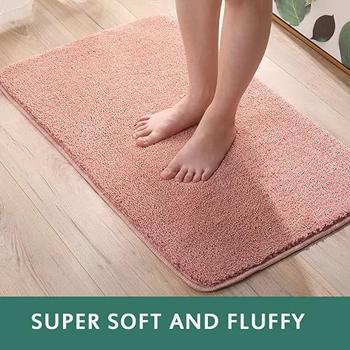 Miniatura 3 de Alfombra de baño de 16 x 24 pulgadas, microfibra de felpa lanuda absorbente de agua, lavable a máquina, antideslizante y suave, color café