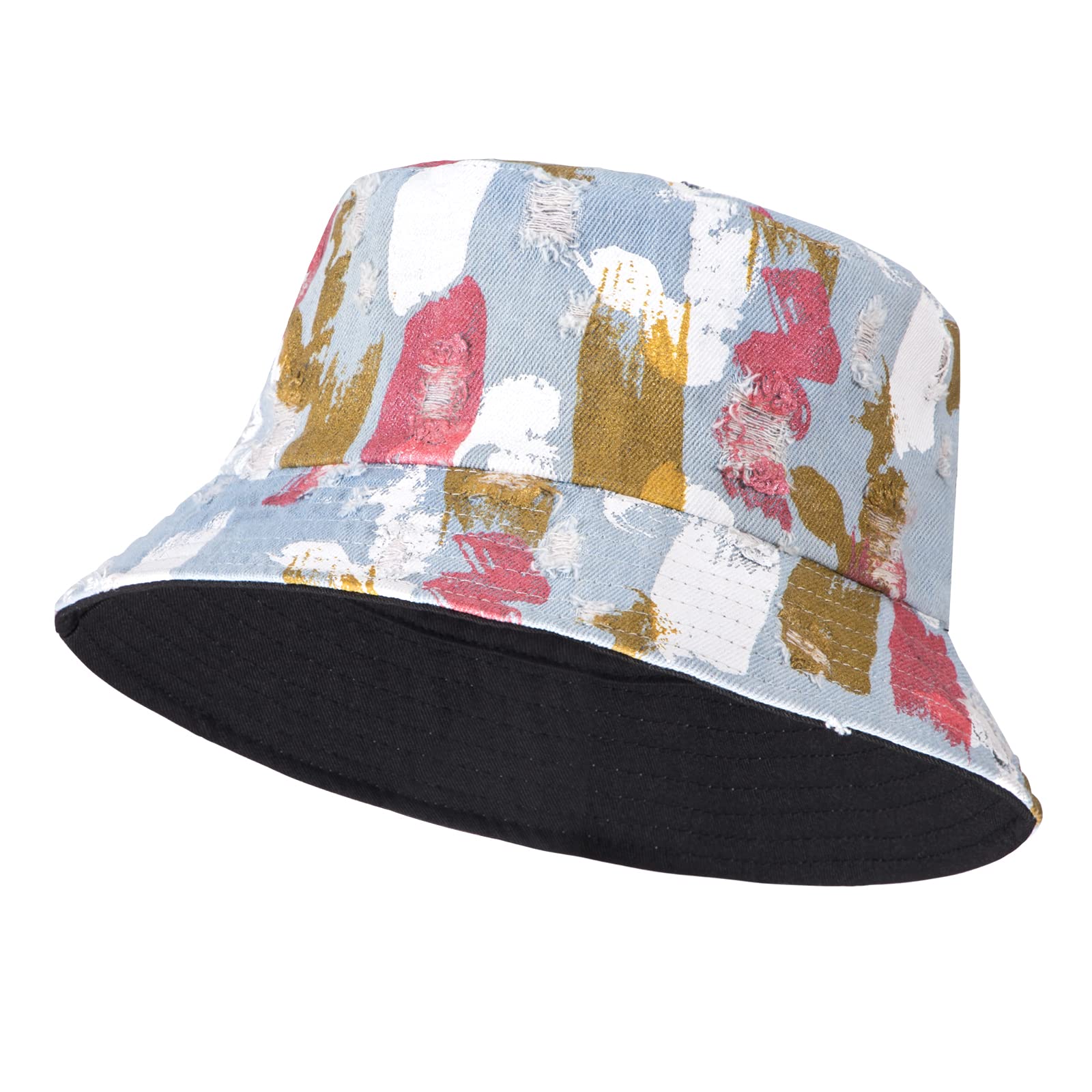 Ayakizi Sombreros de Pescador Sombrero de Pesca Algodón Plegable Gorro de Cubo Verano Bucket Hat Mujeres Hombres Actividades al Aire Libre Visera para Excursionismo Cámping Viaje