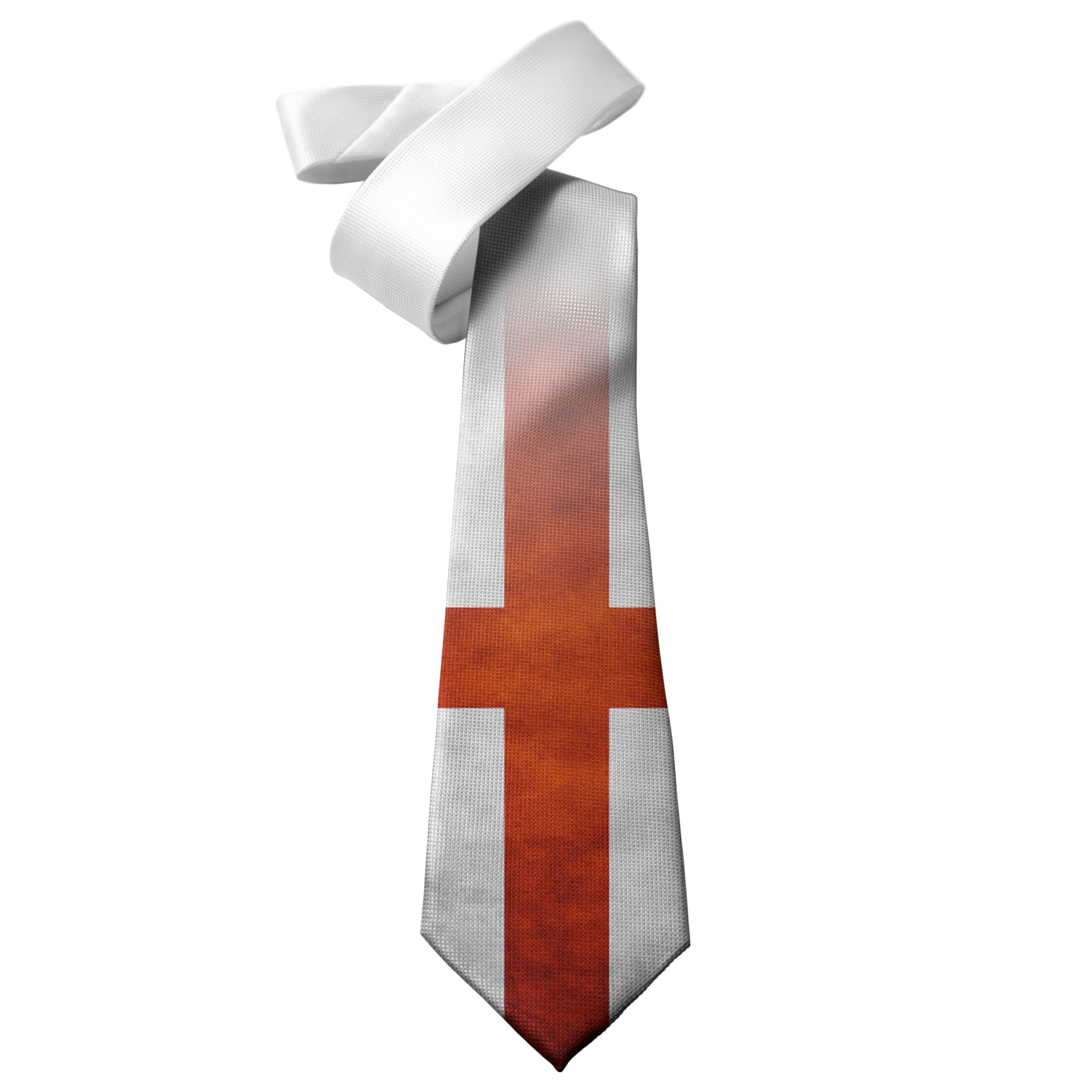 ShopQuality4U England St Georges Cross Grunge Flag Mens Printed Neck Tie - Silk/Polyester - Great Gift - Half Tie Print