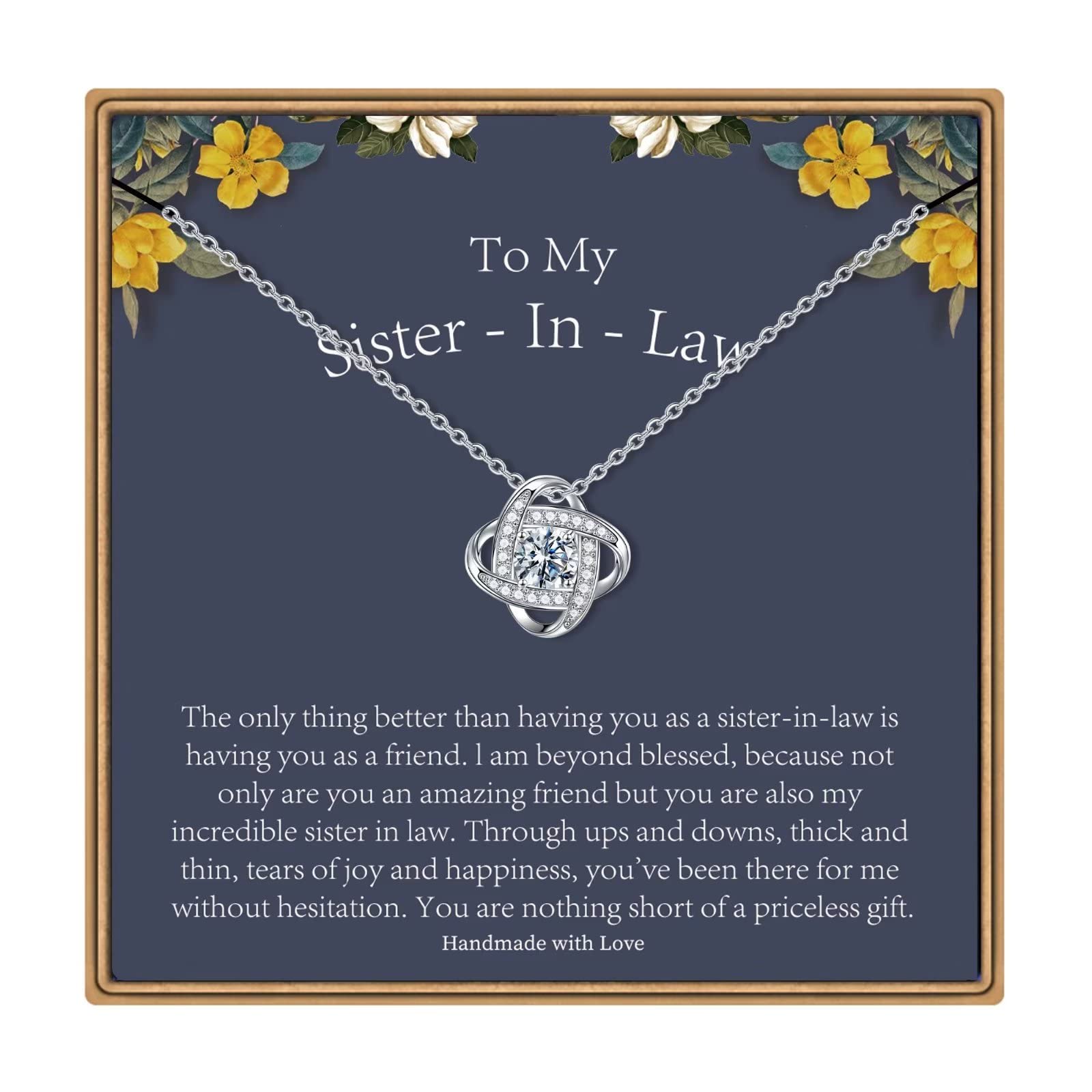 Ieftop CZ Love Knot Necklace