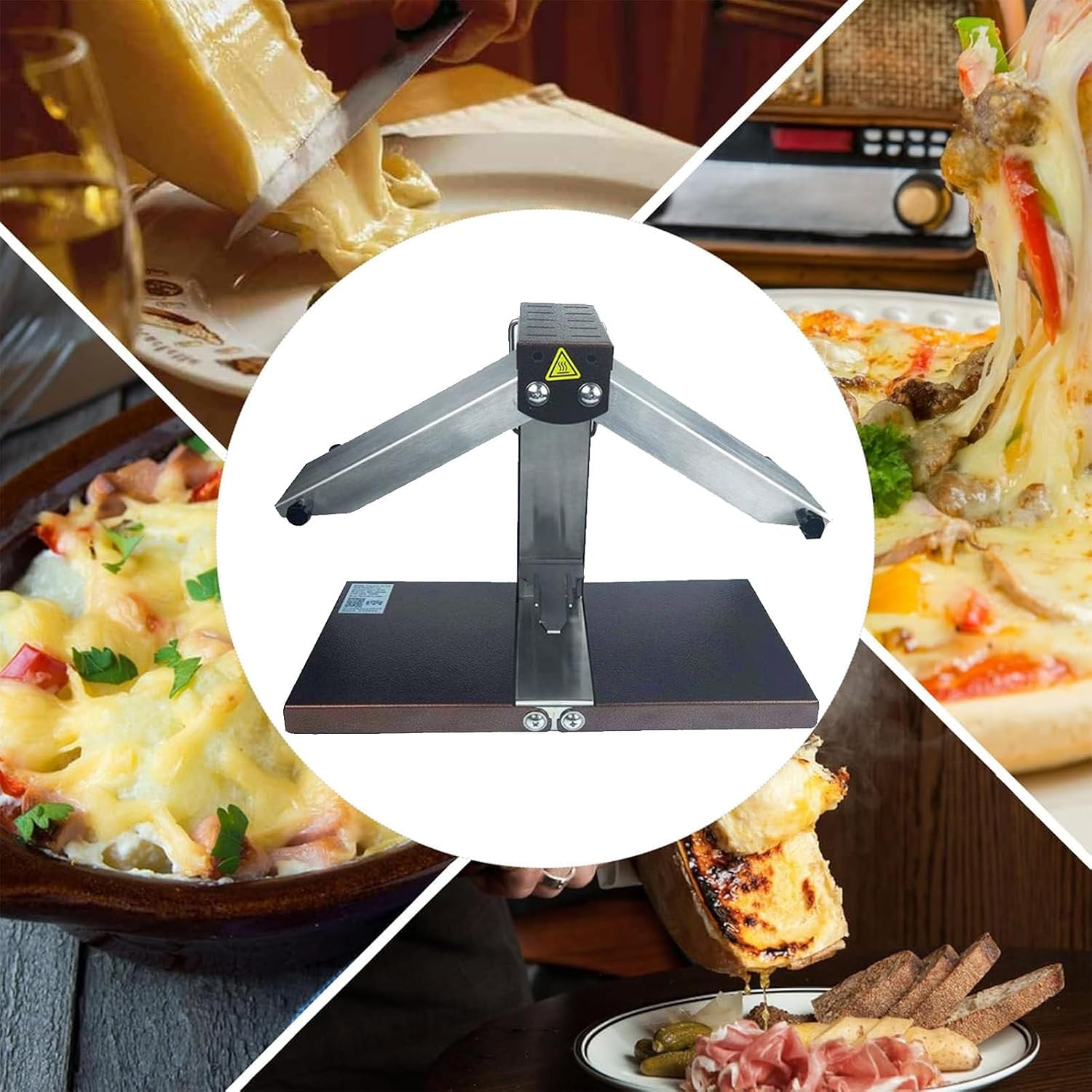 Electric Countertop Cheese Melting, Half Cheese Wheel Maker, Adjustable Angle/Height,for Resaurant Kitchen
