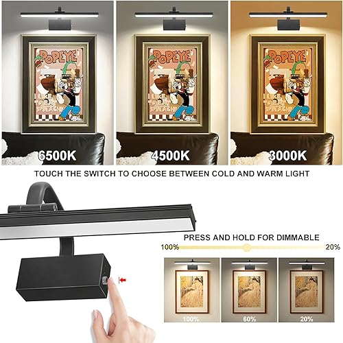 Miniatura 4 de Luz de Imagen, Luces de Imagen para Pared Inalámbricas, Luces de Imagen de 16" con Temporizador y Atenuables, Luces de Pared