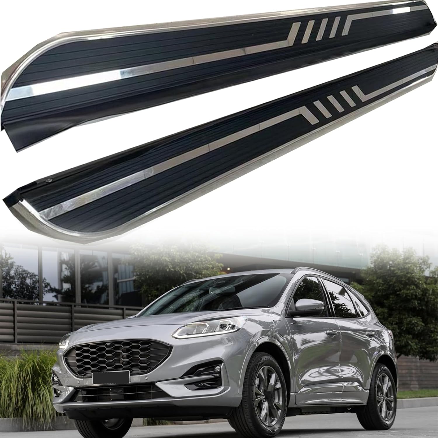 2 PCS Running Boards Fits for All New F Escape 2020 2021 2022 Black Nerf Bar Side Steps