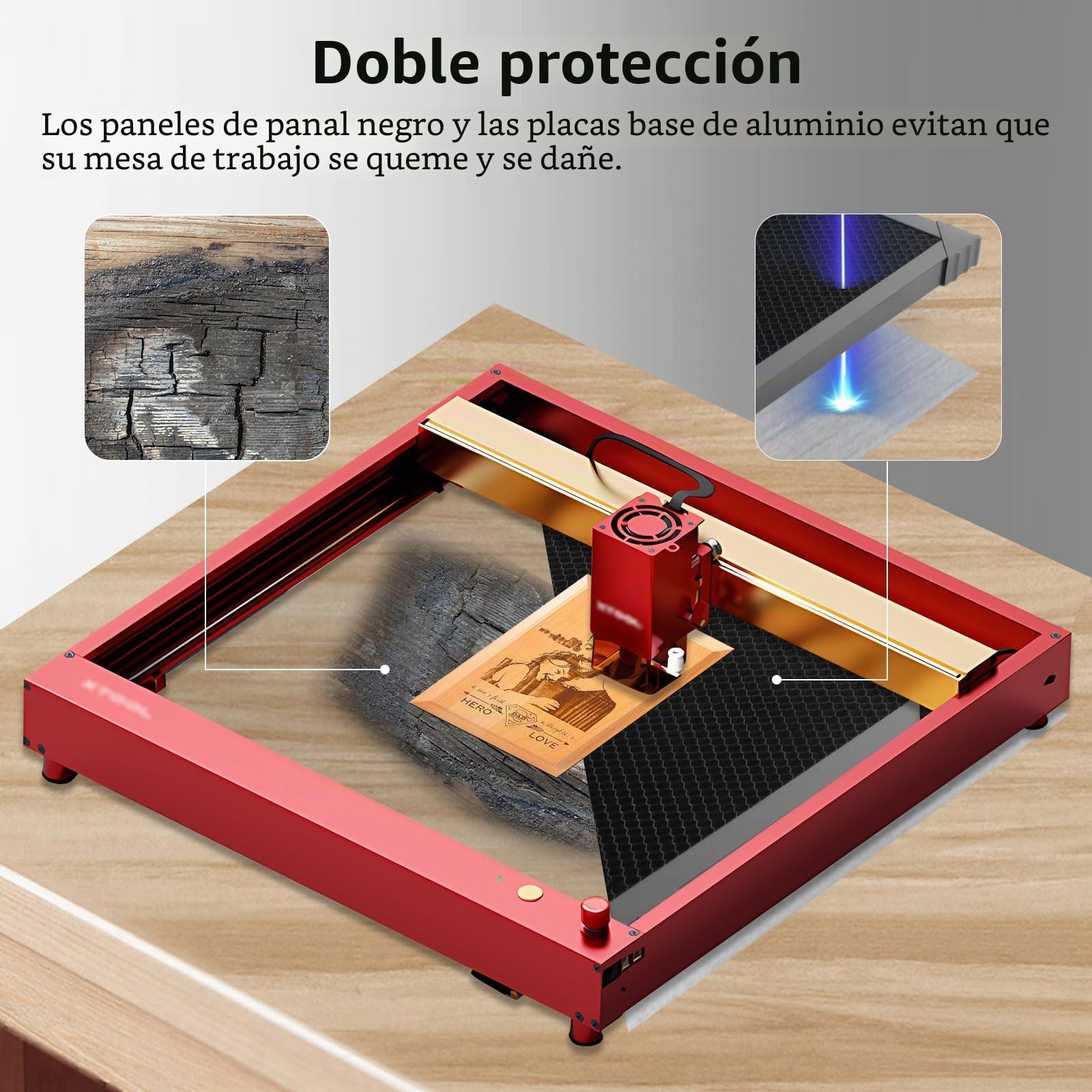 UniTak3D Nido de Abeja Láser Cama 500x500mm Compatible with XTool D1/D1 Pro/S9/S10/S30 Pro/RAY5 Engraver Honeycomb Láser o Máquina de Grabado Láser Placa de Aluminio Working Area 460x460mm