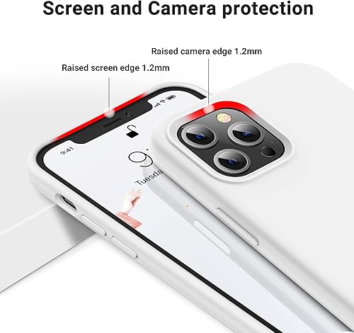Miniatura 7 de OTOFLY - Funda protectora compatible con iPhone 12 Pro Max de 6.7" (2020), serie sedosa y suave al tacto, goma de silicona líquida suave prémium,