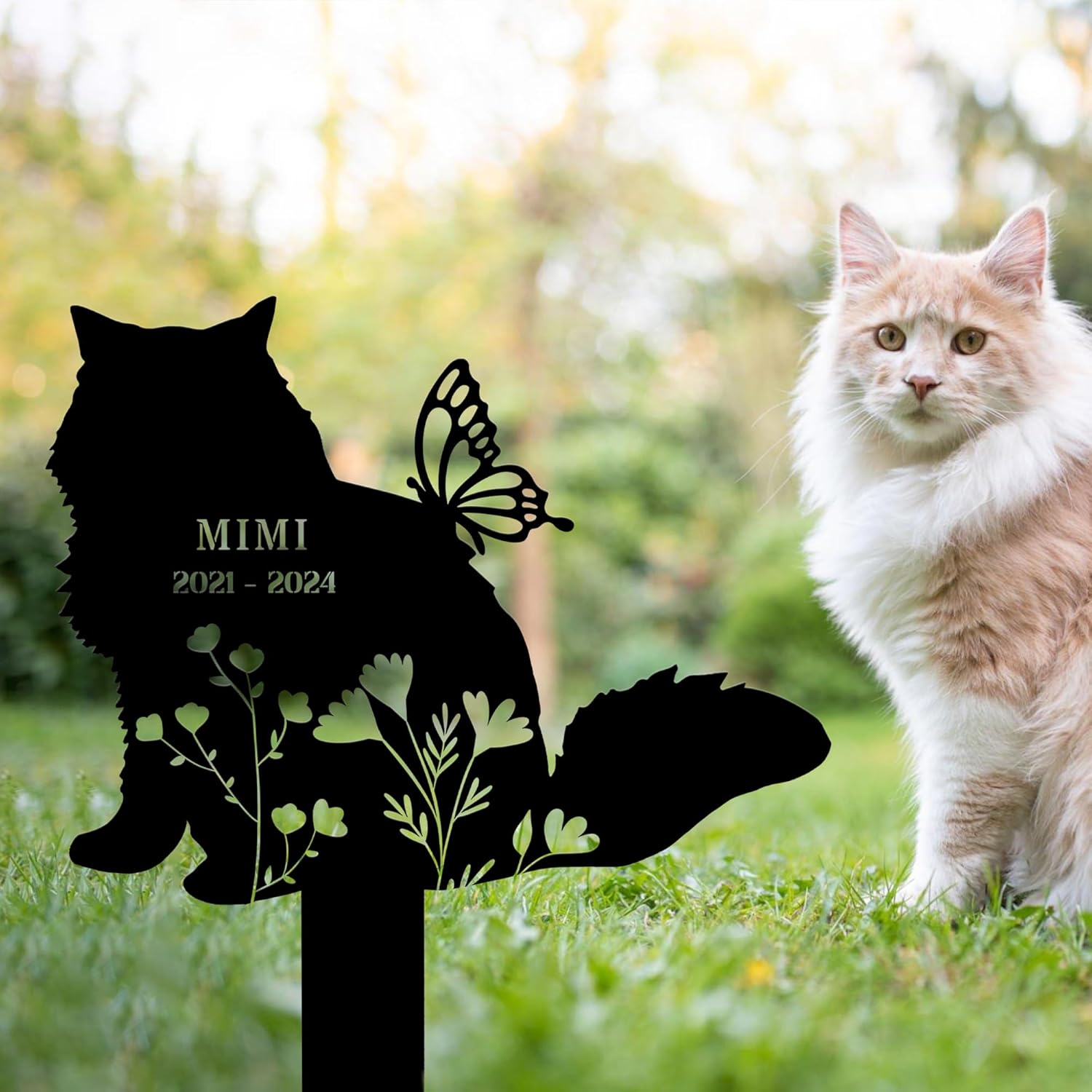 Personalized Cat Memorial Sign Yard Stakes With Made From Stainless Steel With All Kinds of Size Options, Personalized Cat Name Stake, Grave Marker, Cat Garden Decor, Cat Memorial Metal SignStake