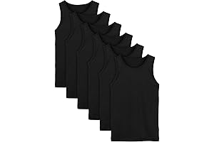 6 Pack  Quality Black Tank Tops for Boys