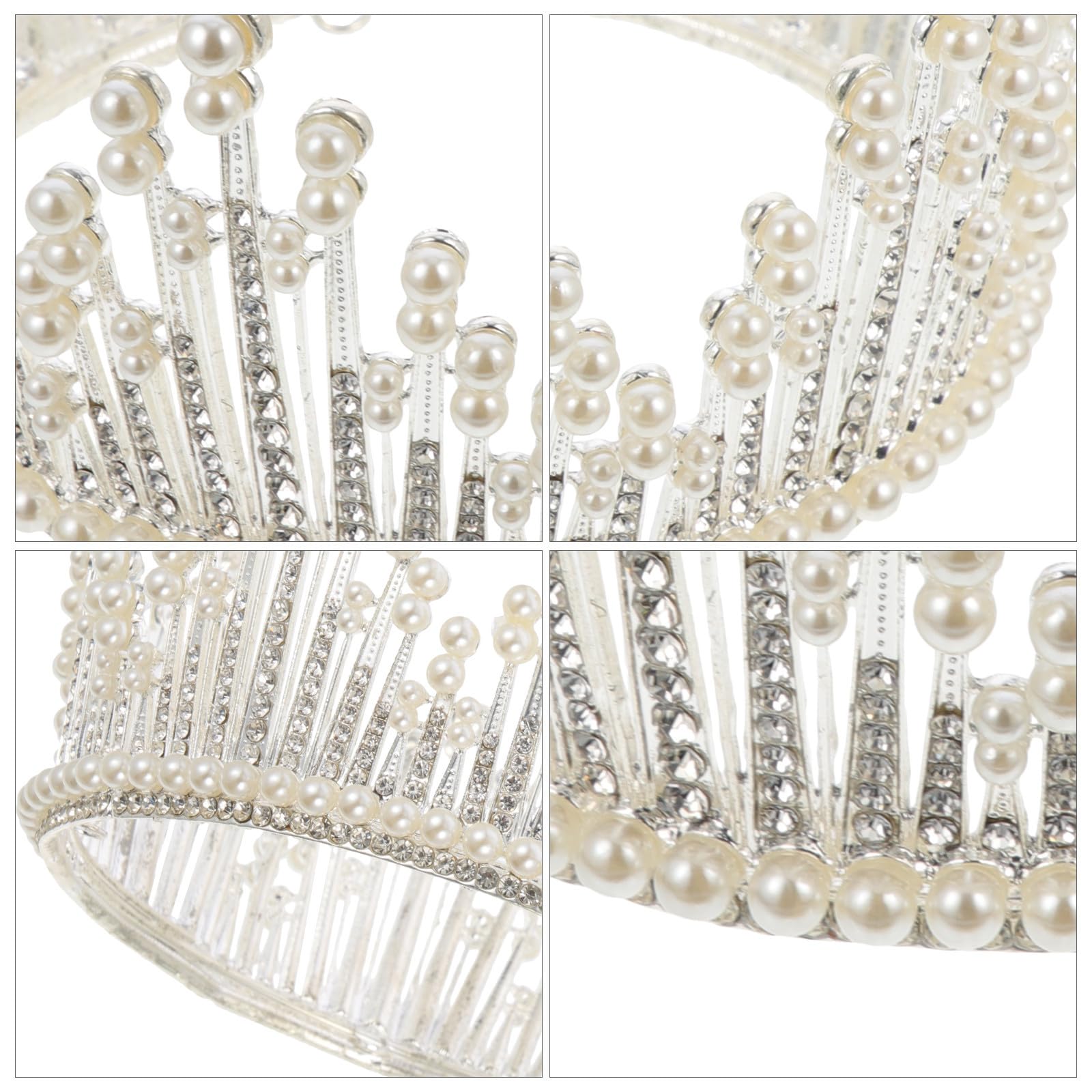 Artibetter Tocado de Boda Diadema de Perlas para Mujer, Accesorio de Plata Elegante y Único para Fotografía y Eventos Nupciales
