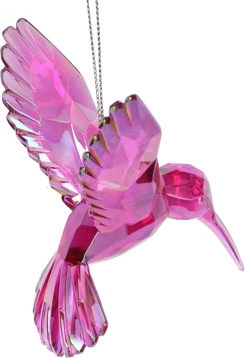 Gisela Graham Iridescent Pink Acrylic Hummingbird Hanging Christmas Decoration (QTY 3)