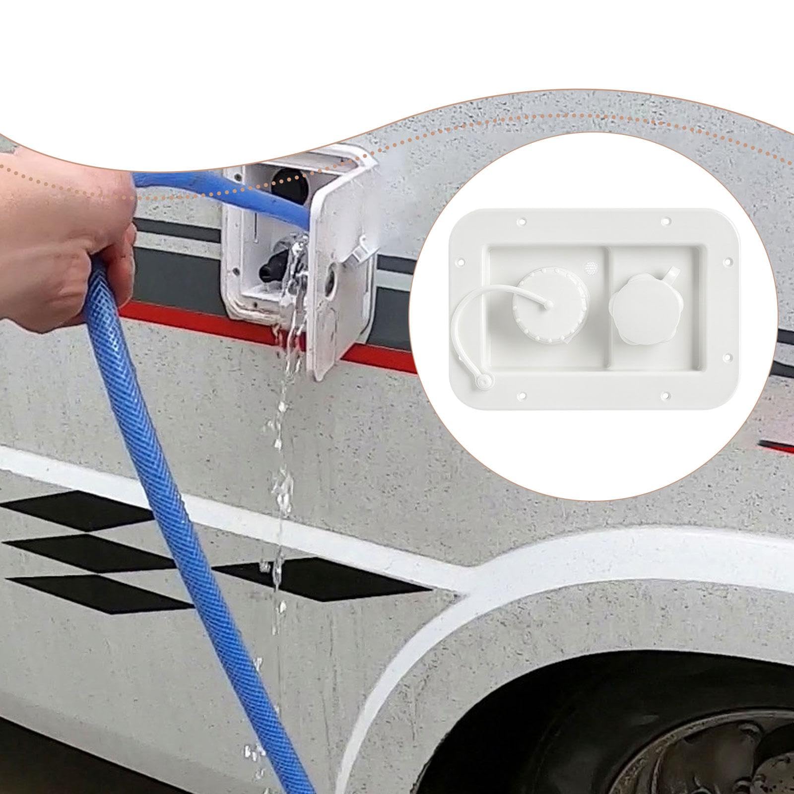 predolo Wohnmobil Wasseranschluss RV Stadtwasserfüllklappe Gravitationsfüllklappe Ersatzteile Zubehör Praktische Installation für Wohnmobil Urlaub Outdoor, Weiß
