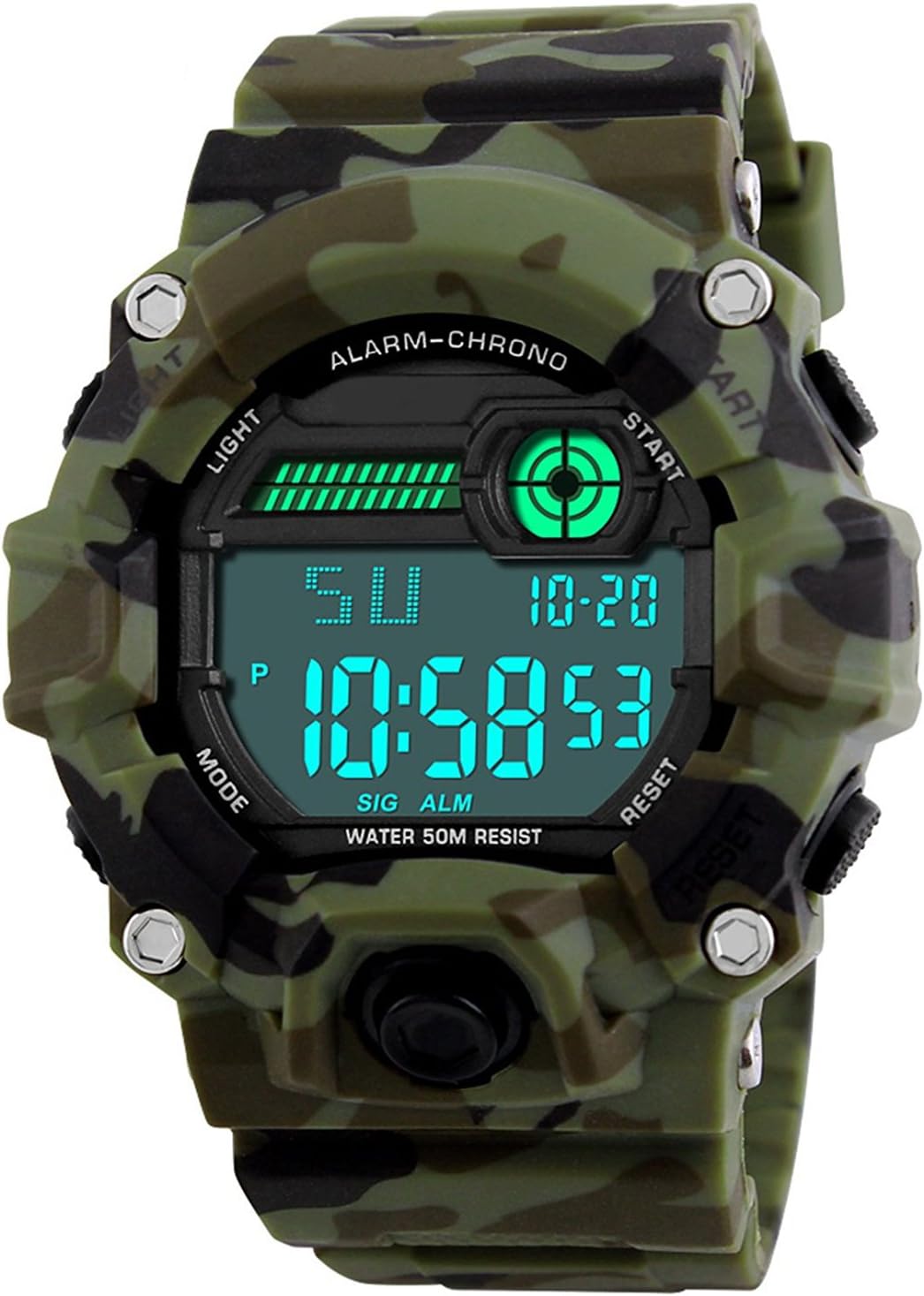 Kids Military Digital Watch With Timer - Waterproof Sports Watch Army Alarm Wrist Watches For Boys SEEWTA