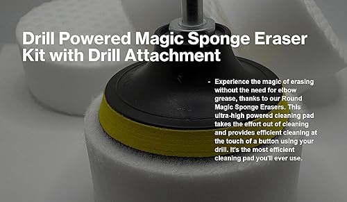 Miniatura 8 de Kit de 6 piezas de borrador de esponja mágica de 3.5 pulgadas con accesorio de taladro  25% más gruesas ultra duraderas almohadillas de borrar de