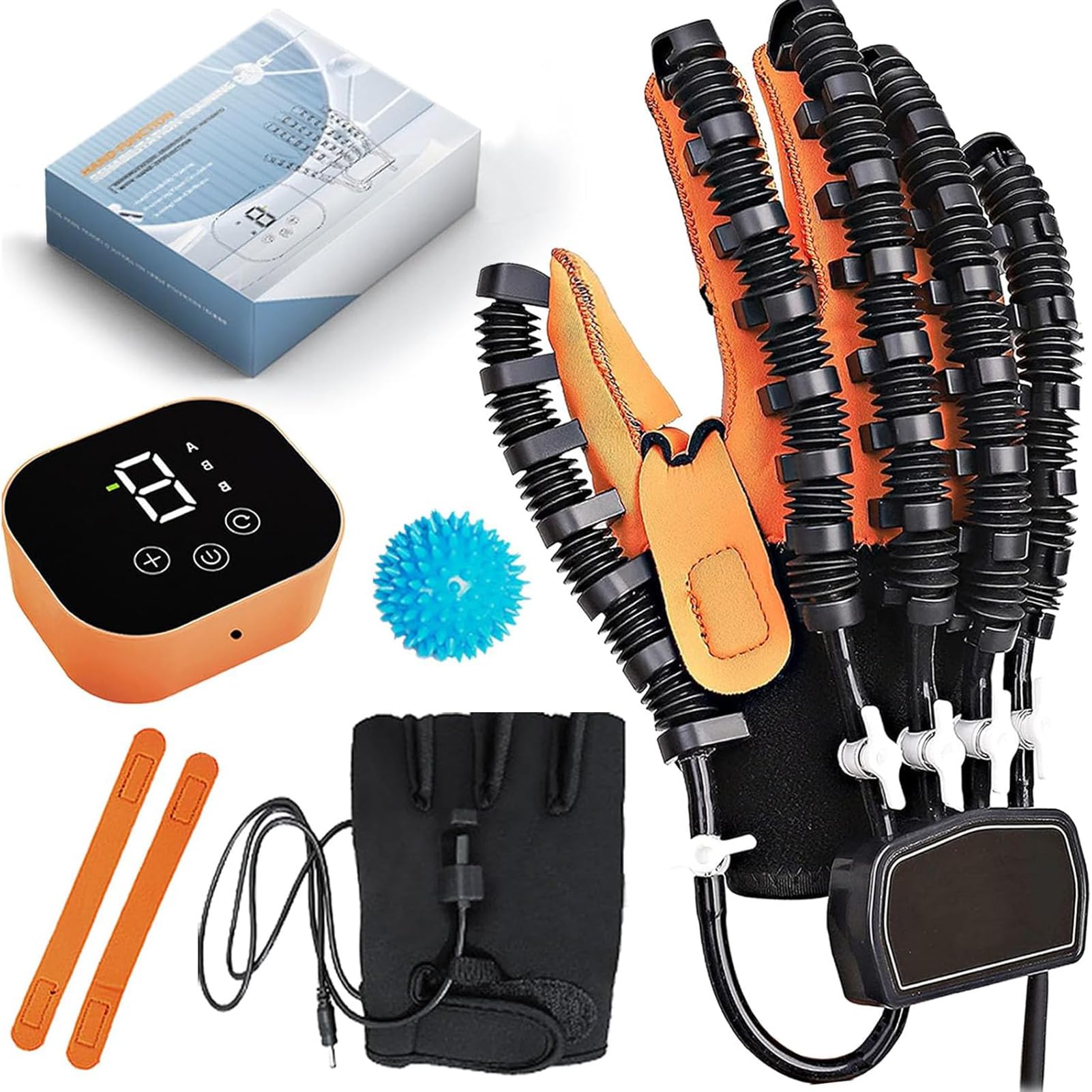 CBPTTM Finger Rehabilitation Robot Glove – Hand Therapy Training Device for Stroke Recovery, Cerebral Palsy, Arthritis, Hemiplegia Patients – Rehab Exercise & Massage Right hand XL