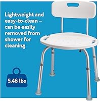 Vista 10 de Carex Silla de ducha con respaldo, silla de baño y asiento de ducha para ancianos, discapacitados y discapacitados, 350 libras, fácil montaje