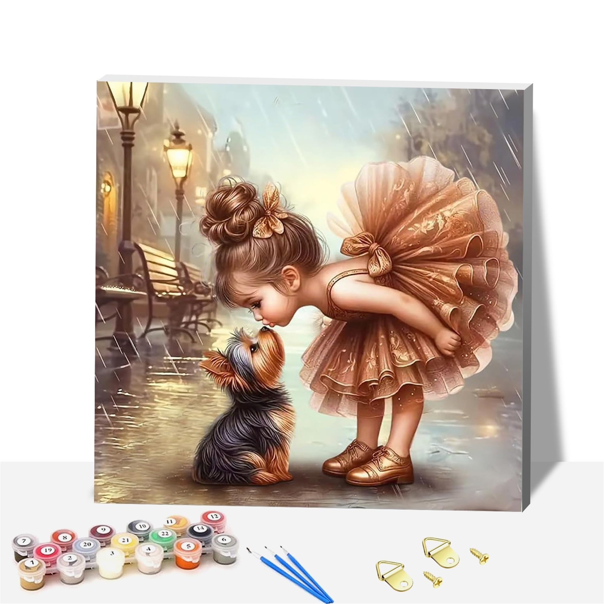 Formeyart Girls Paint By Numbers Kit For Adults,Diy Easy Painting Kits On Canvas With Wooden Framed, Small Color By Numbers Acrylic,Adult Paint By Number For Gifts,Home Wall Decor()