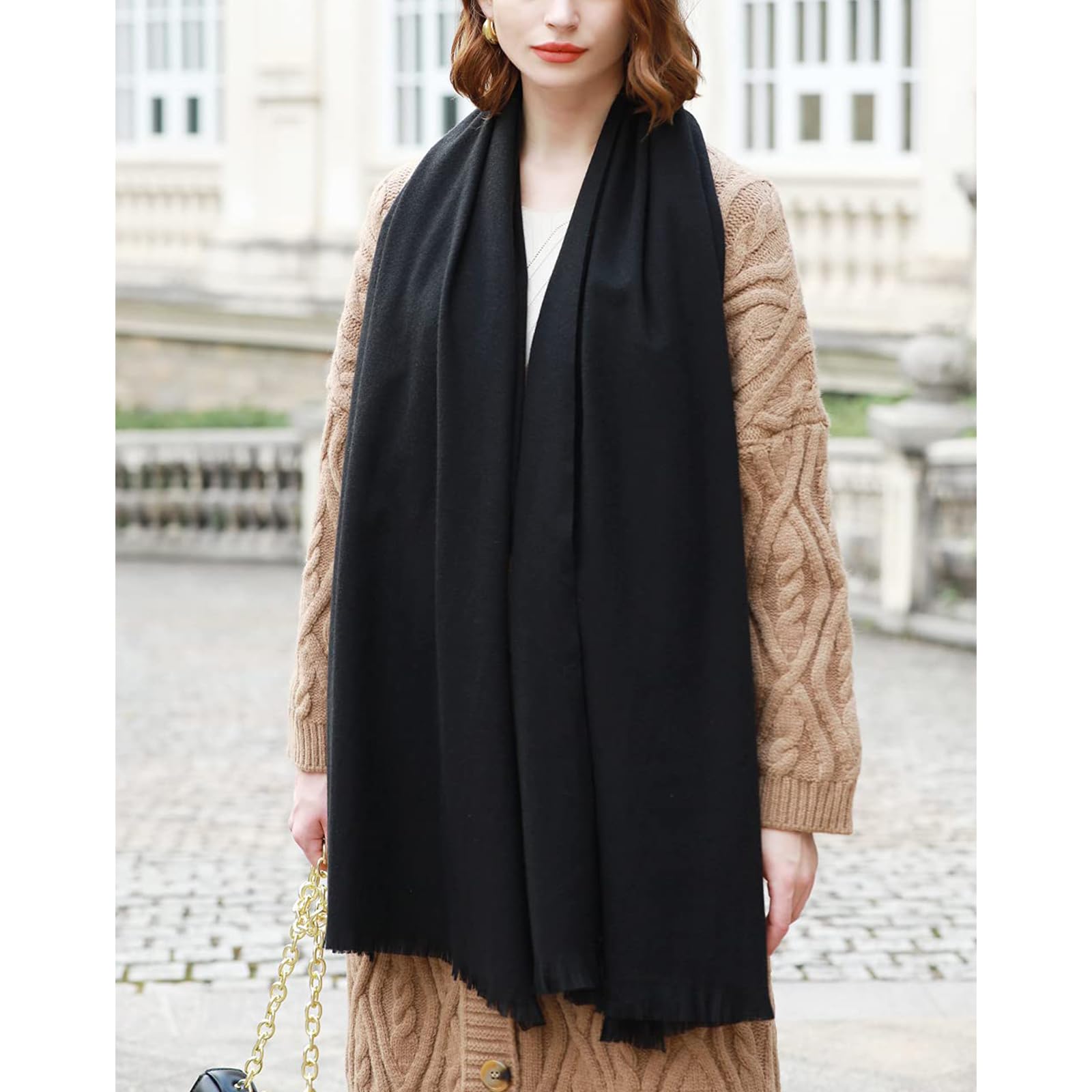 RIIQIICHY Sciarpa Donna Invernale Pashmina Scialle Stola Elegante Cerimonia Foulard Lungo Grande Spesse Calde