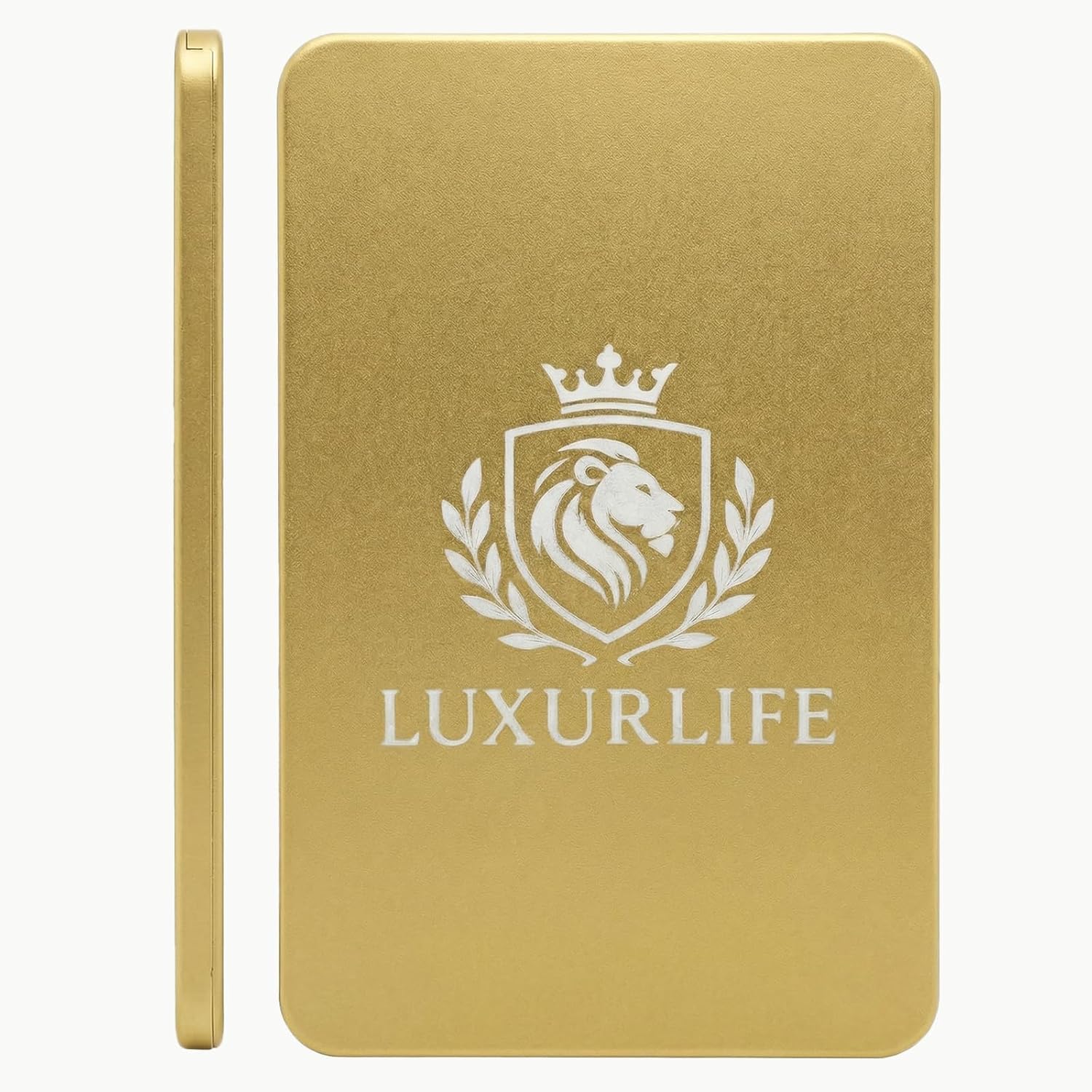5mm Ultra-Schlanke Aluminiumbox 10-Fächer Dual-Reihen mit Lederetui(Champagne Olive Duo)