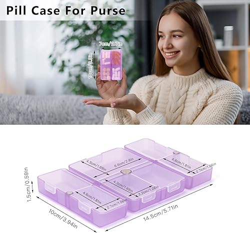 Vista 94 de FYY - 2 pastilleros diarios con 7 compartimentos para pastillas, para viaje, diseño plegable, para guardar vitaminas, aceite de hígado de bacalao