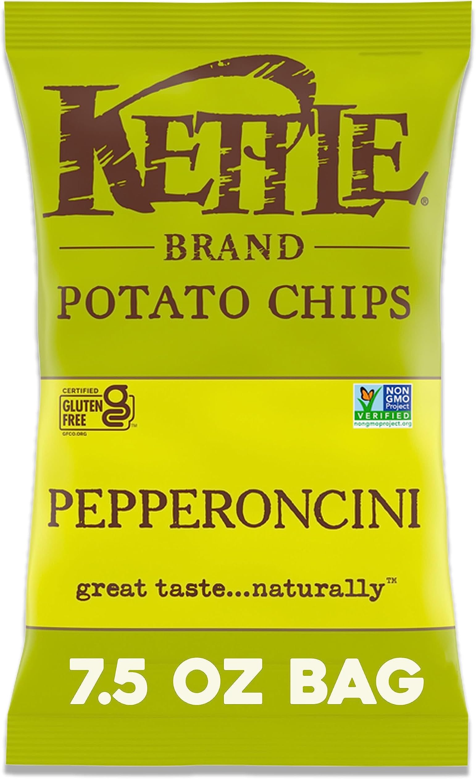 Kettle Brand Potato Chips, Pepperoncini Kettle Chips, 7.5 Oz