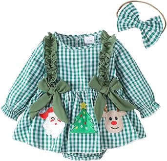Newborn Baby Girl Halloween Outfit Pumpkin Bubble Long Sleeve Plaid Romper Fall First Halloween Baby Clothes