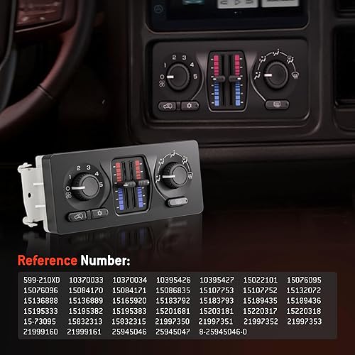 Miniatura 5 de 599-210XD Módulo de Control de Clima Panel de Control de AC Compatible con Vehículos Chevy GMC Buick Cadillac Isuzu Saab 2003-2007 - Silverado
