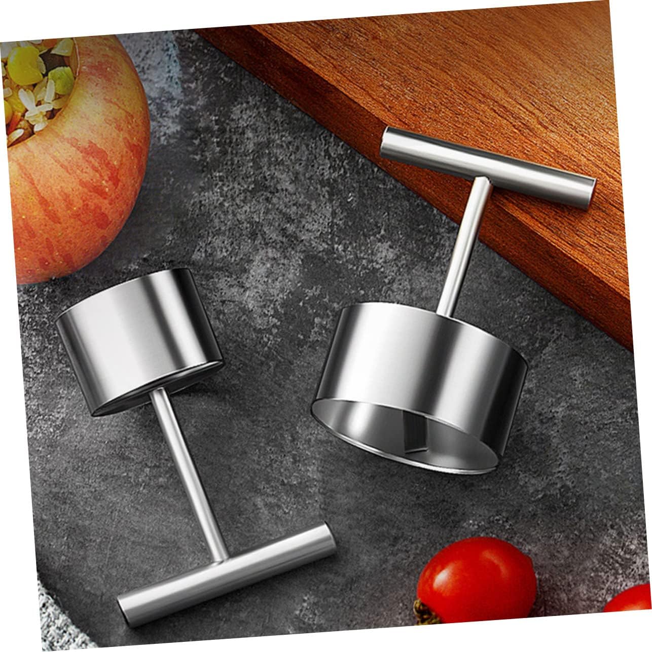 OUNONA 6pcs Stainless Steel Fruit Corer Tools Easy to Use Pear Core Remover Kitchen Fruit Coring Aid Dishwasher for Core Removal of Apples Pears and More