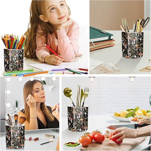 Vista 110 de WAVEYU - Portalápices bonito para escritorio, decoración de escritorio para niñas y mujeres Flor negra