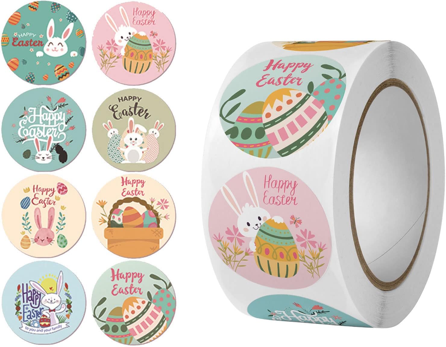 KSTZGTA 500pcs Happy Easter Stickers Cute Eggs Self