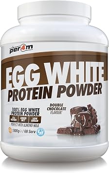 Per4m 100% Pure Free Range Egg White Protein Powder | High Protein Shake with Added MCTs | Gut Friendly, Lactose-Free & Essential Amino Acids 1.8kg, Double Chocolate