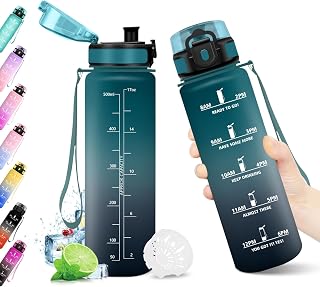 KollyKolla Borraccia 500ml, Riutilizzabile, Bottiglia con Filtro, con Indicatore del Tempo Motivazionale senza BPA, A Prova di Perdite, ideale per Bambini, Scuola, Ufficio