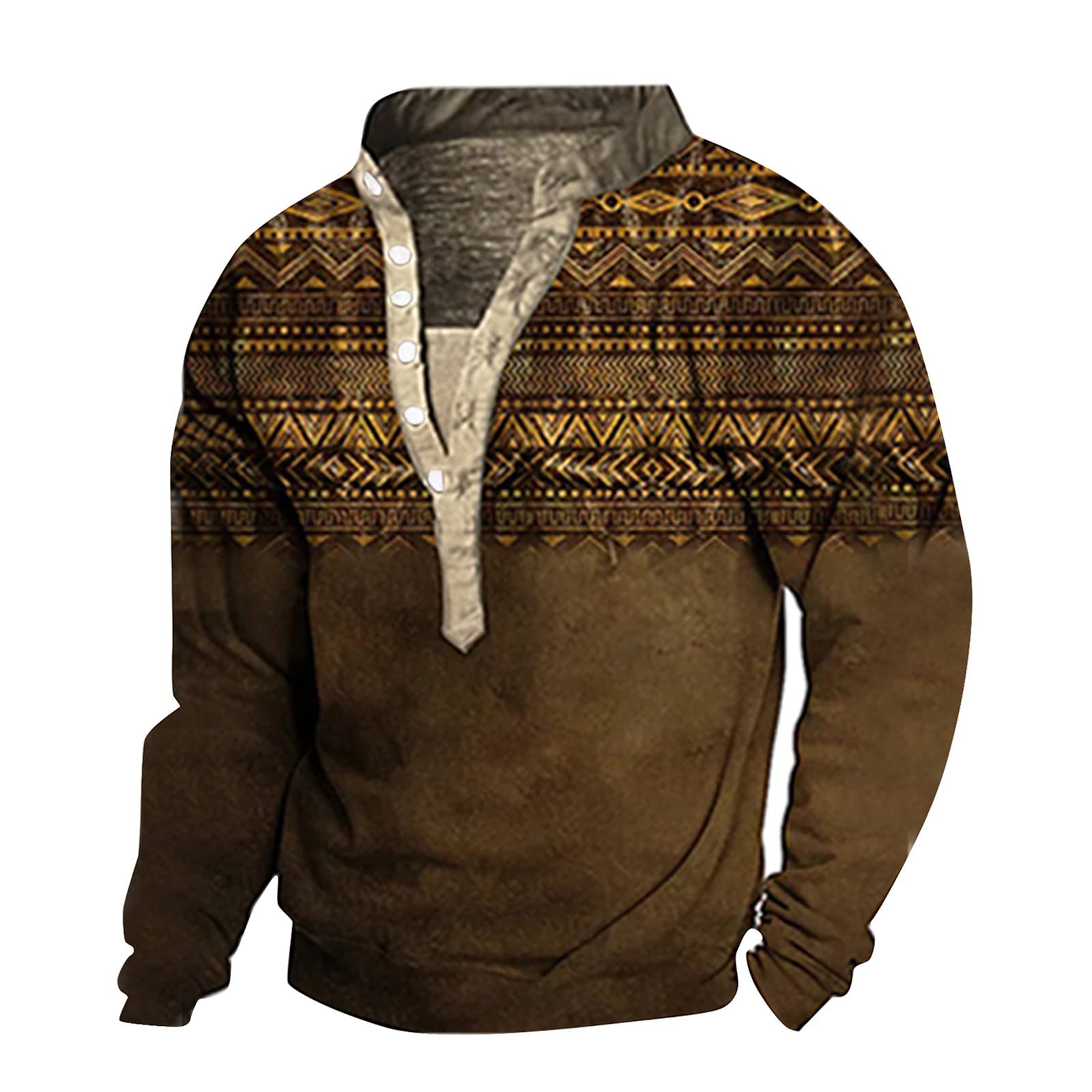 Warm Pop Long Sleeve Pullover Mens Travel Oversized Autumn Button Solid Thick Henley Fitted Blouse Mens