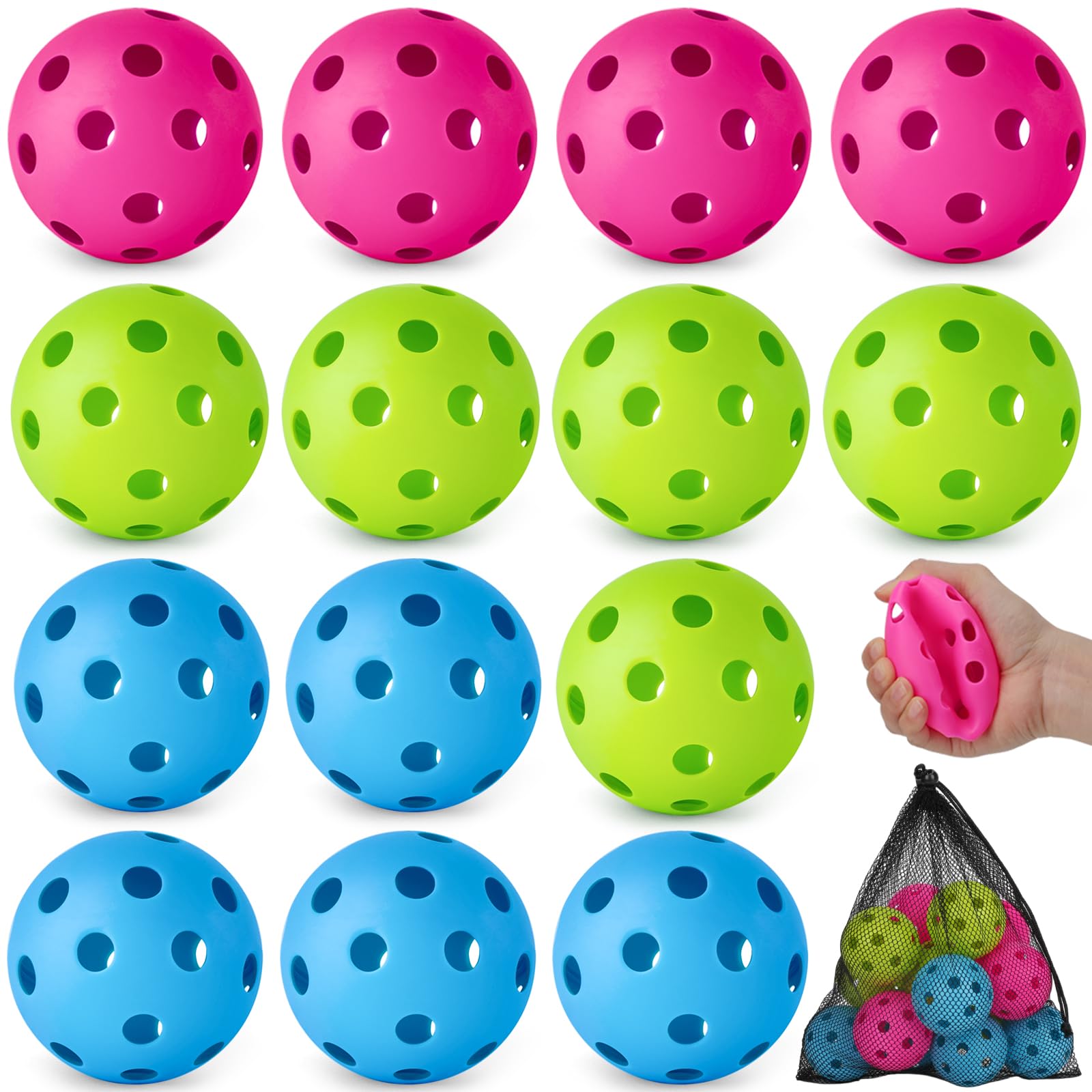 Coopay 14/48 Pack Practice Baseball Softball, Plastic Training Balls Lightweight Hollow Limited Flight Softballs for Hitting, Pitching, Batting Training Indoor Outdoor Use