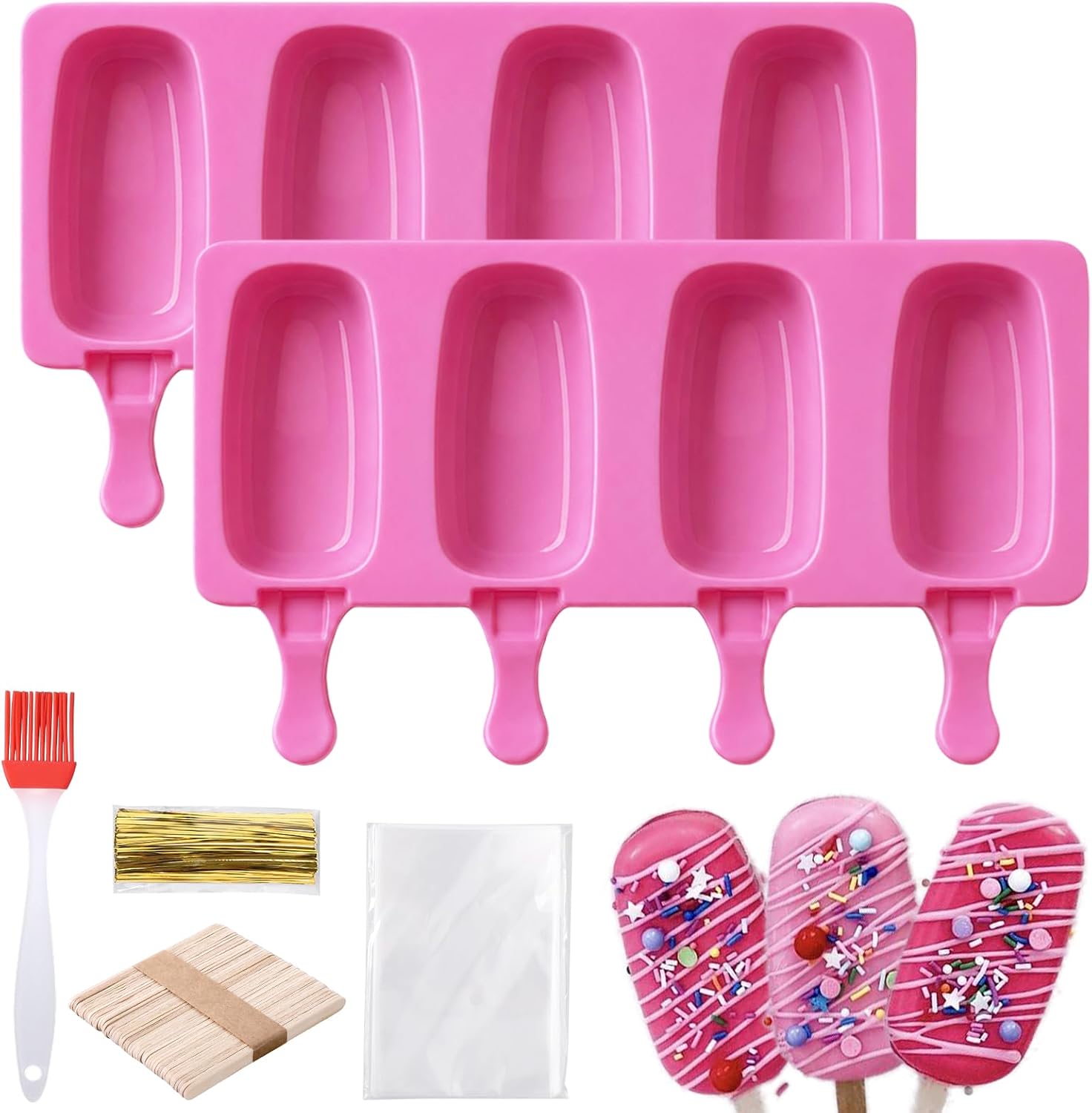 Juome Mango Shape Silicone Popsicle Molds, 3D Mango Ice Cream Molds
